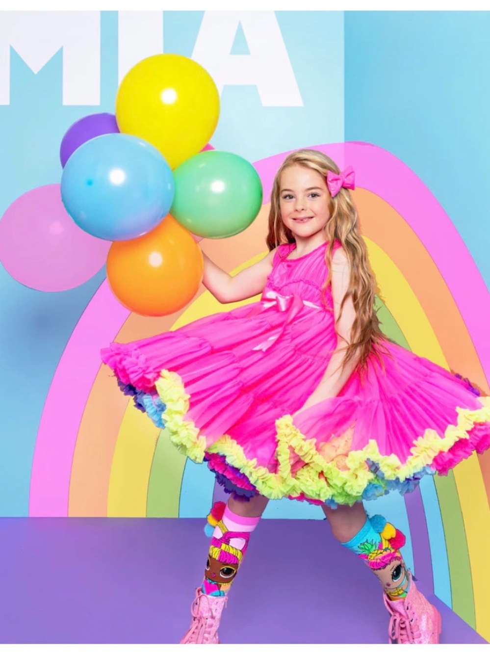 Hot Pink Ruffle Party Dress for Girls